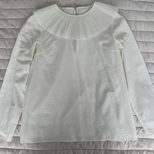 COS white silk blouse size small.